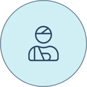 injured person icon in circle