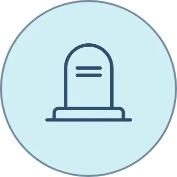 tombstone icon in circle